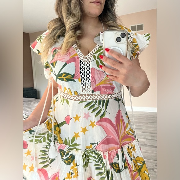 NWT gorgeous floral dress, 100%cotton! - Picture 4 of 9